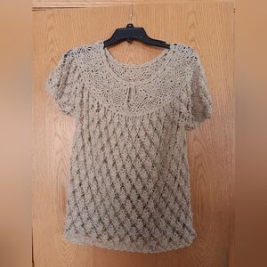 Women's size medium,  hand crocheted sweater